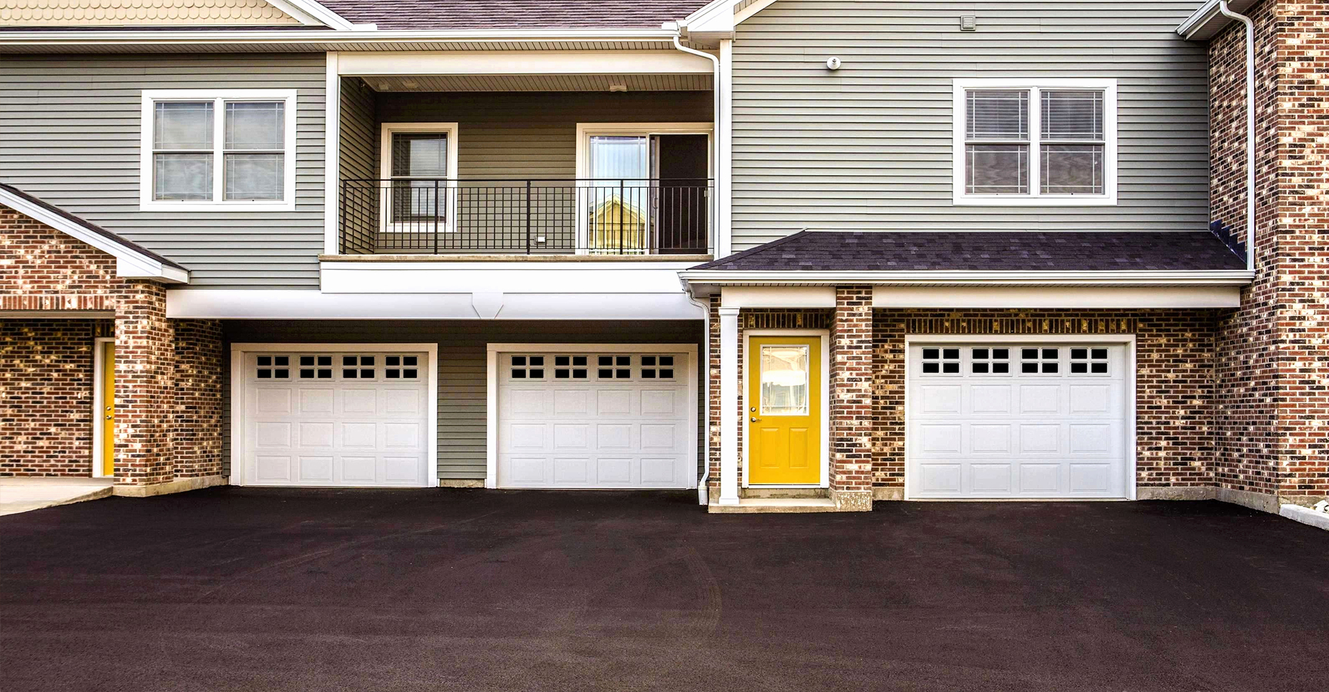 Garage door in big house