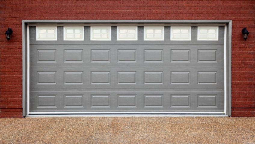 Grey garage door