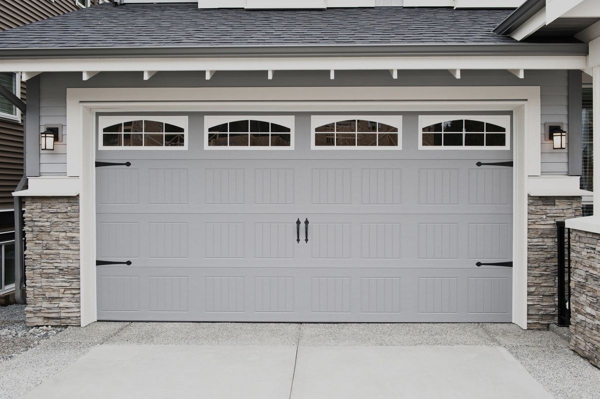 Grey insulated garage door 