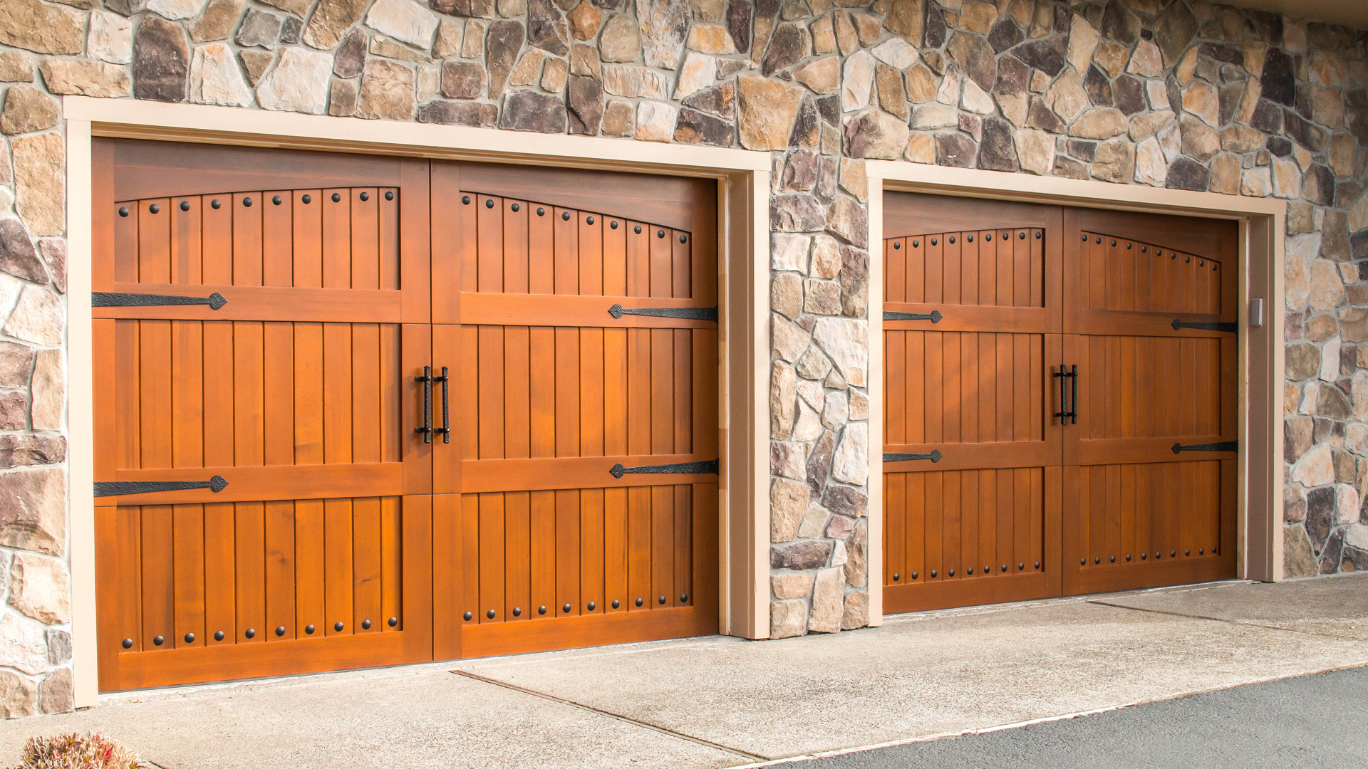 Wooden garage doors
